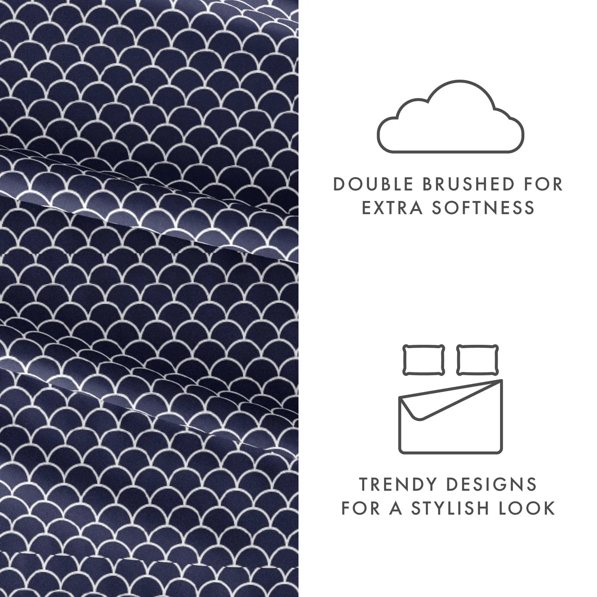 Scallops 4-Piece Patterned Sheet Set