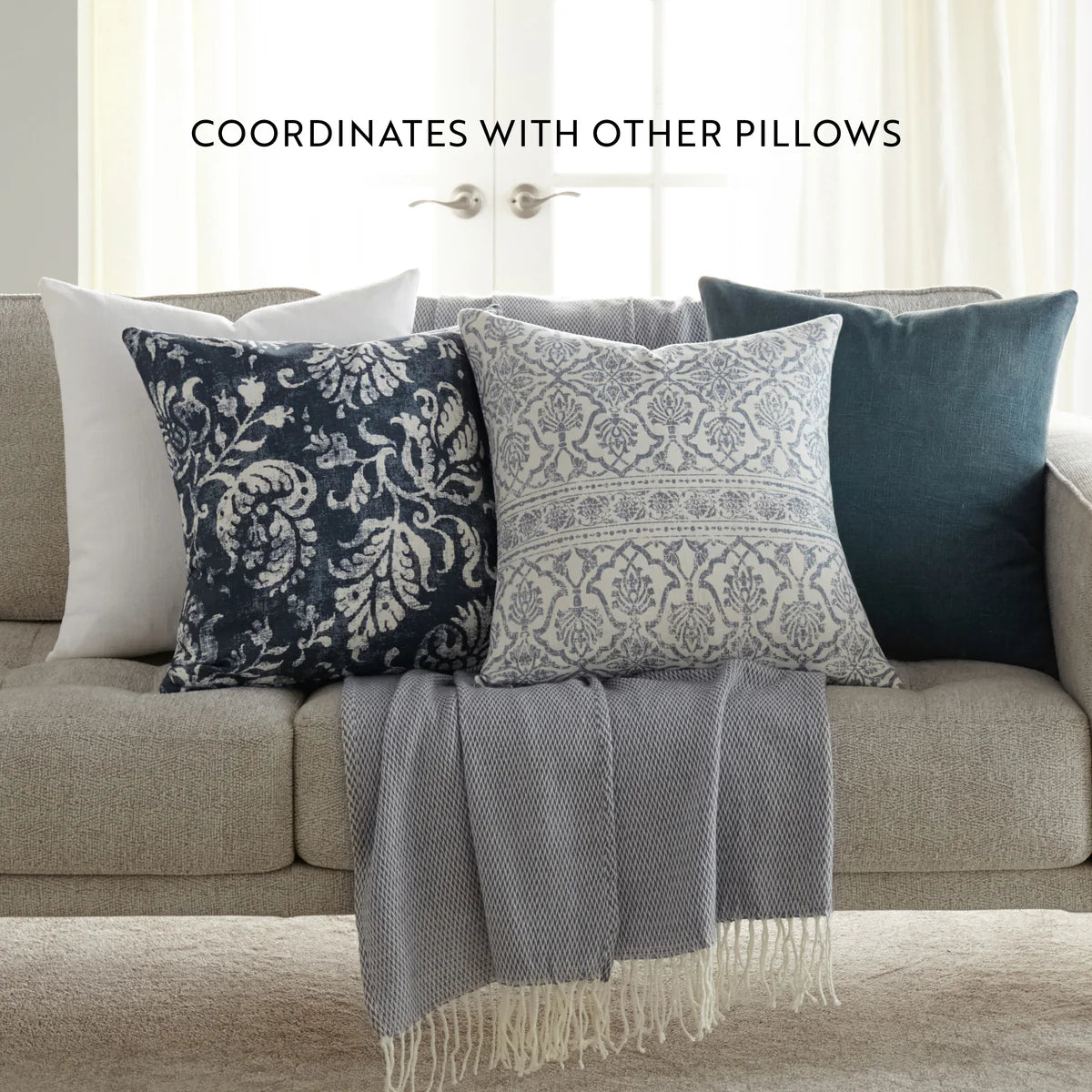 Distressed Floral Elegant Cotton Decor Throw Pillow Cover