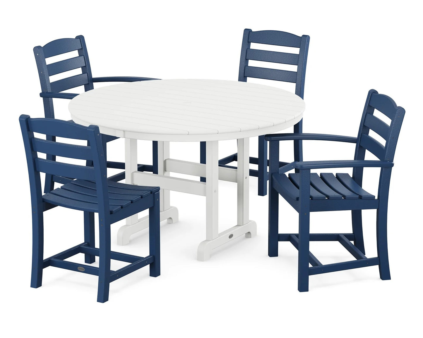 Polywood - La Casa Café 5-Piece Round Farmhouse Dining Set - FREE SHIPPING