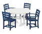 Polywood - La Casa Café 5-Piece Round Farmhouse Dining Set - FREE SHIPPING