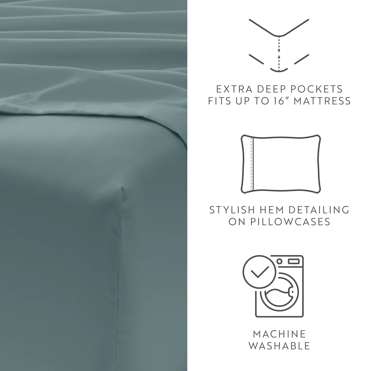 6-Piece Double Brushed Solid Sheet Set