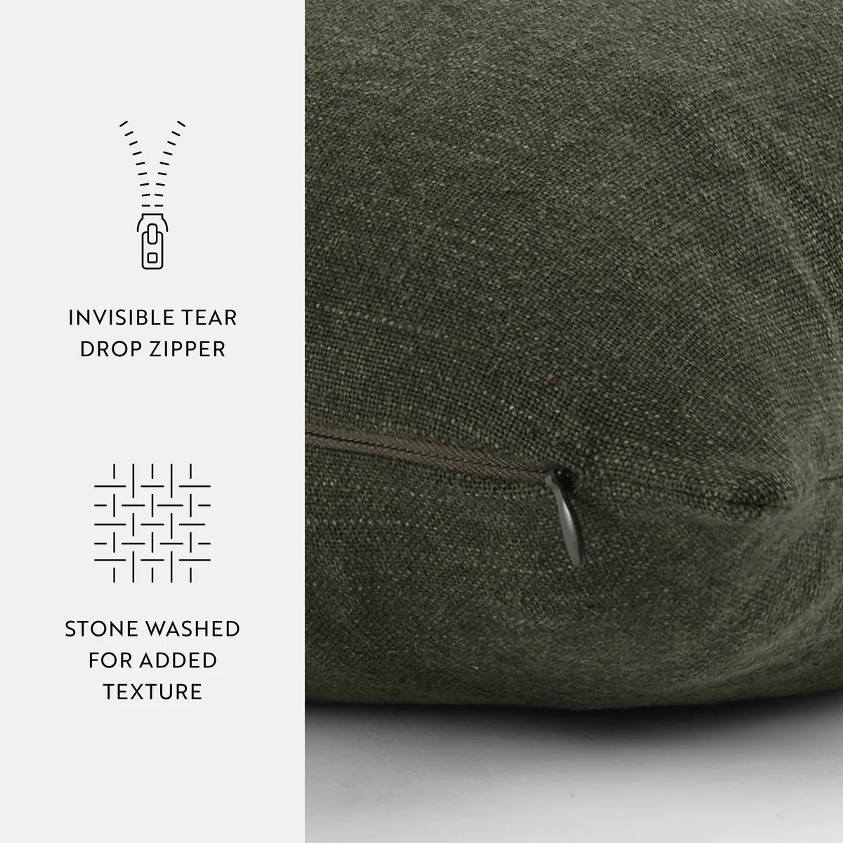 Stone Washed & Distressed Cotton Decor Throw Pillow Cover