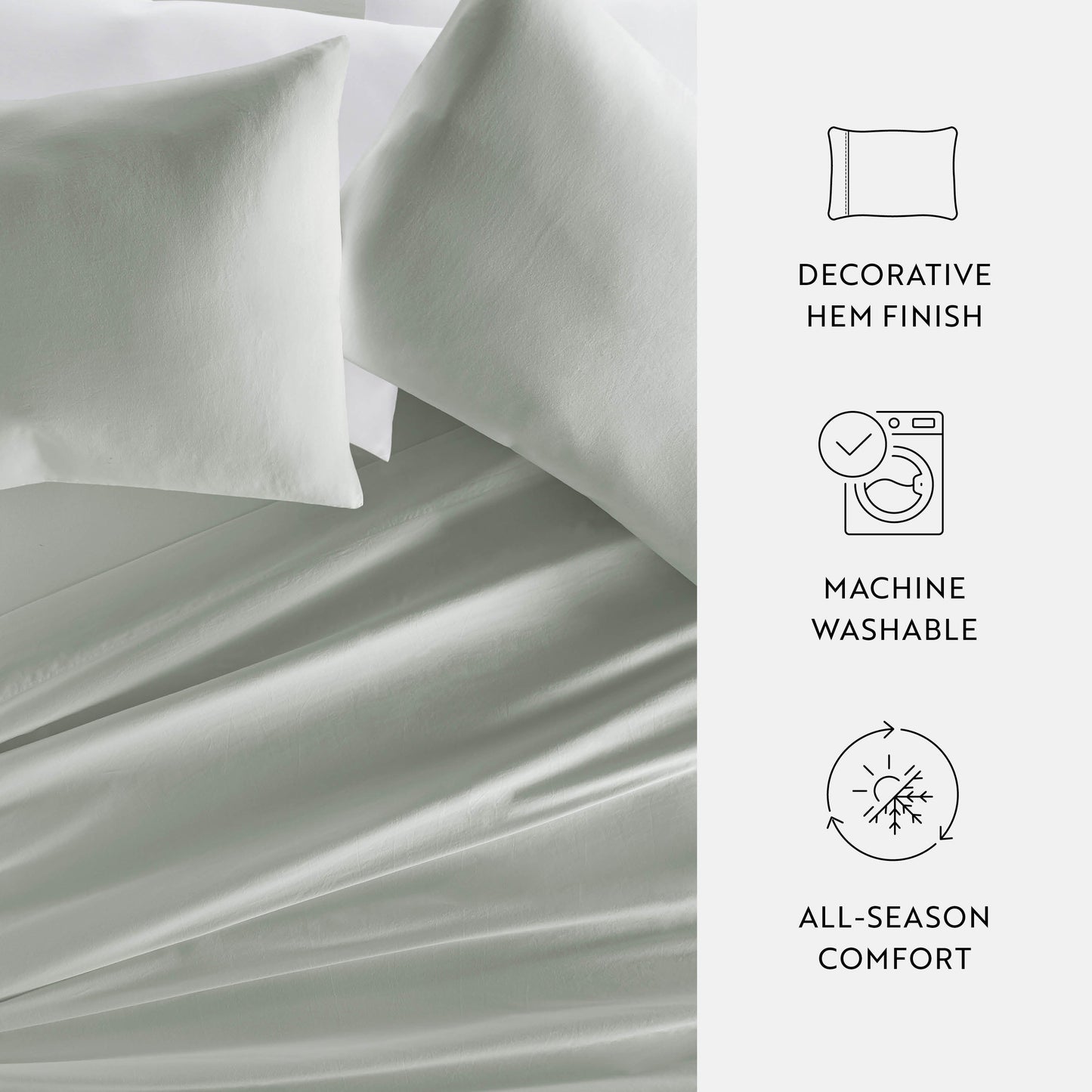 100% Cotton Long Staple Sateen Pillowcase Set