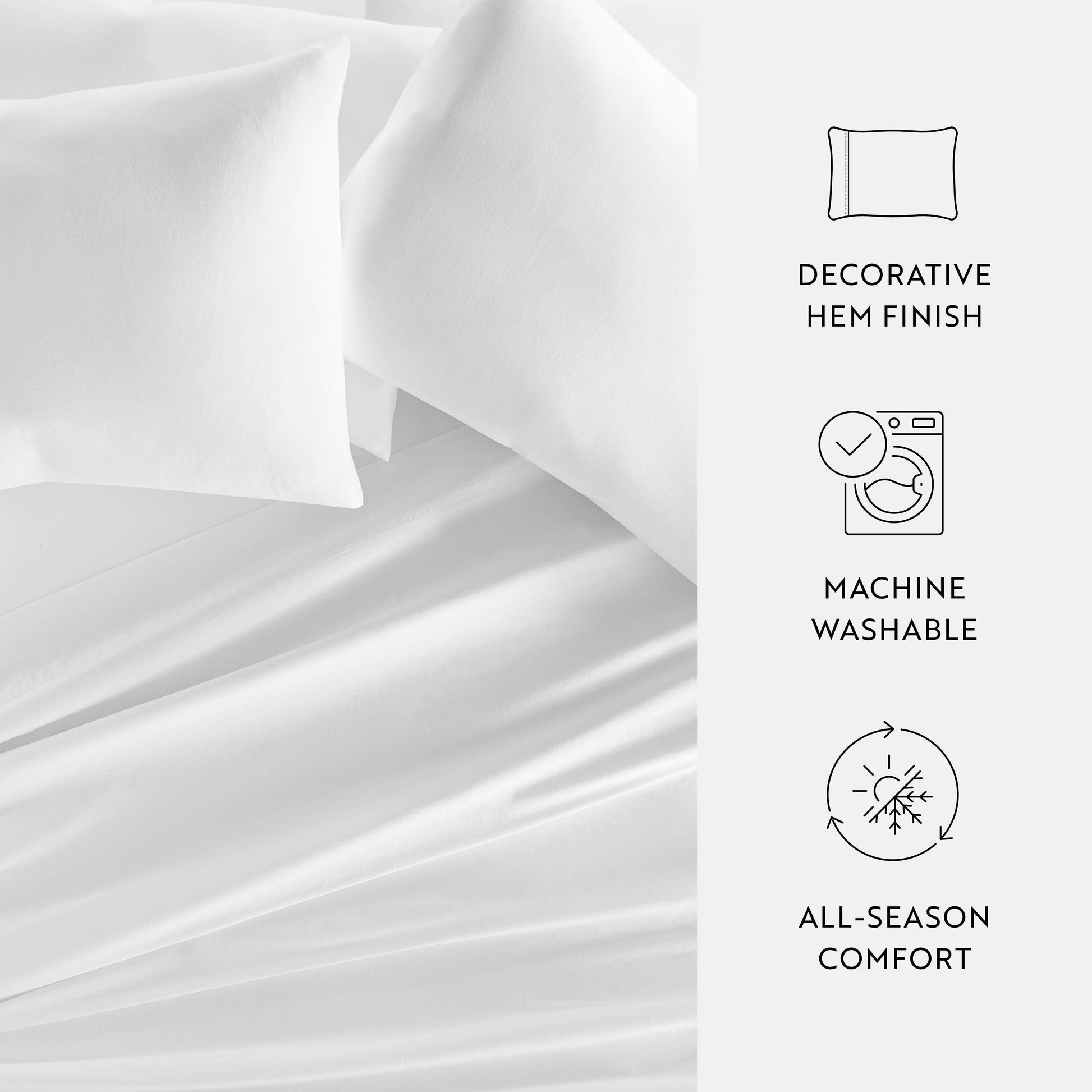 100% Cotton Long Staple Sateen Pillowcase Set
