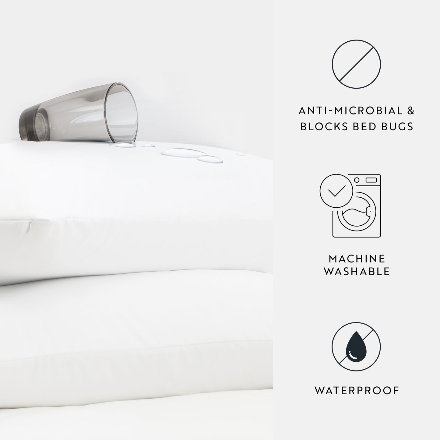 100% Polyester Jersey Knit Pillow Protector