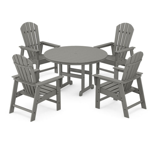 Polywood - South Beach 5-Piece Round Farmhouse Dining Set - FREE SHIPPING