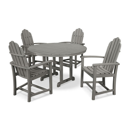 POLYWOOD  Classic Adirondack 5-Piece Round Farmhouse Dining Set  FREE SHIPPING