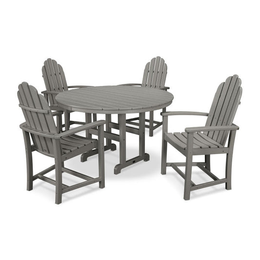 Polywood - Classic Adirondack 5-Piece Round Farmhouse Dining Set - FREE SHIPPING