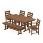 POLYWOOD Lakeside 6-Piece Farmhouse Dining Set with Bench FREE SHIPING