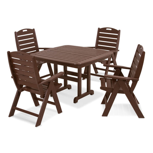 Polywood - Nautical High back Chair 5-Piece Dining Set - FREE SHIPPING