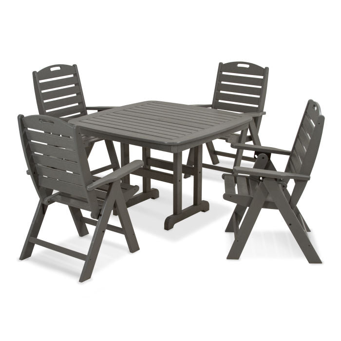 POLYWOOD Nautical High back Chair 5-Piece Dining Set FREE SHIPPING