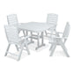 POLYWOOD Nautical High back Chair 5-Piece Dining Set FREE SHIPPING