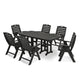 POLYWOOD     Nautical Folding Highback Chair 7-Piece Dining Set    FREE SHIPPING