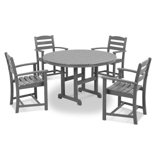 Polywood - La Casa Café 5-Piece Round Farmhouse Dining Set - FREE SHIPPING