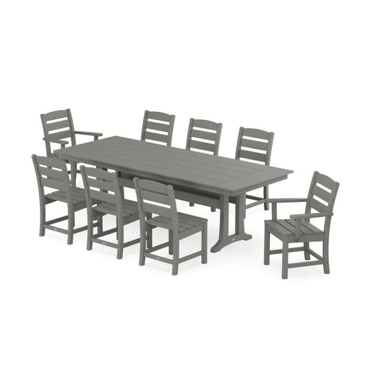 Polywood - Lakeside 9-Piece Farmhouse Dining Set with Trestle Legs - FREE SHIPPING