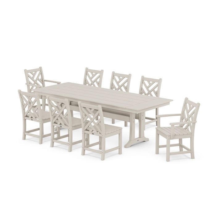 POLYWOOD Chippendale 9-Piece Farmhouse Dining Set with Trestle Legs FREE SHIPPING