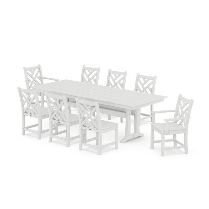 POLYWOOD Chippendale 9-Piece Farmhouse Dining Set with Trestle Legs FREE SHIPPING