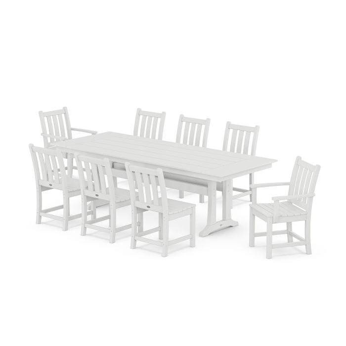POLYWOOD Traditional Garden 9-Piece Farmhouse Dining Set with Trestle Legs FREE SHIPPING