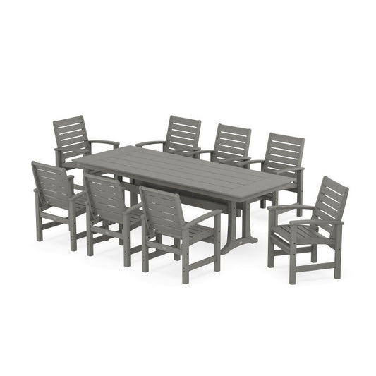 POLYWOOD Signature 9-Piece Farmhouse Dining Set with Trestle Legs FREE SHIPPING