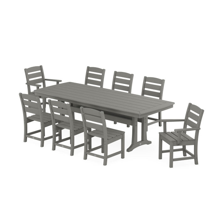 POLYWOOD Lakeside 9-Piece Dining Set with Trestle Legs FREE SHIPPING