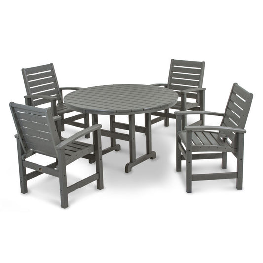 Polywood - Signature 5-Piece Round Farmhouse Dining Set - FREE SHIPPING