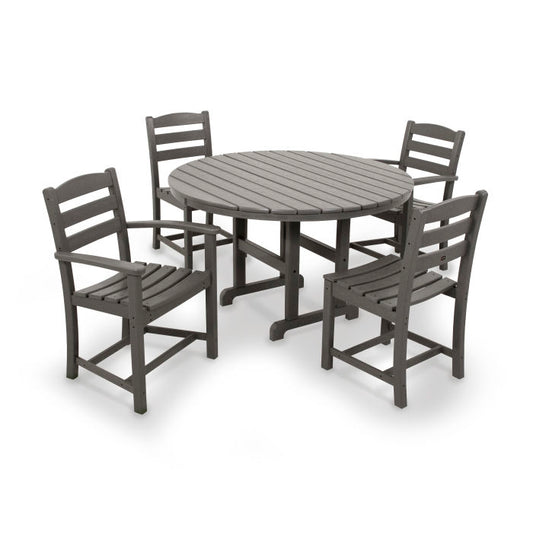 Polywood - La Casa Café 5-Piece Round Farmhouse Dining Set - FREE SHIPPING