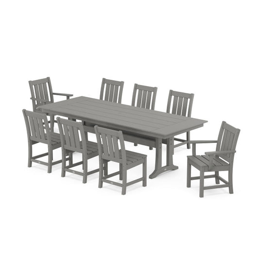 POLYWOOD Oxford 9-Piece Farmhouse Dining Set with Trestle Legs FREE SHIPPNG