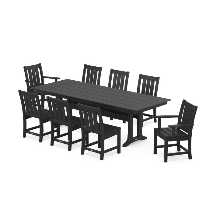 POLYWOOD Oxford 9-Piece Farmhouse Dining Set with Trestle Legs FREE SHIPPNG