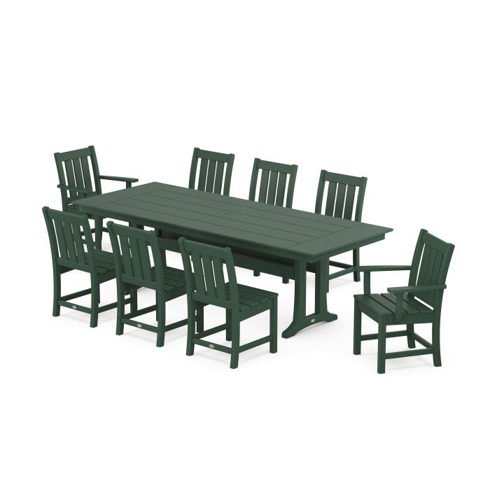 POLYWOOD Oxford 9-Piece Farmhouse Dining Set with Trestle Legs FREE SHIPPNG
