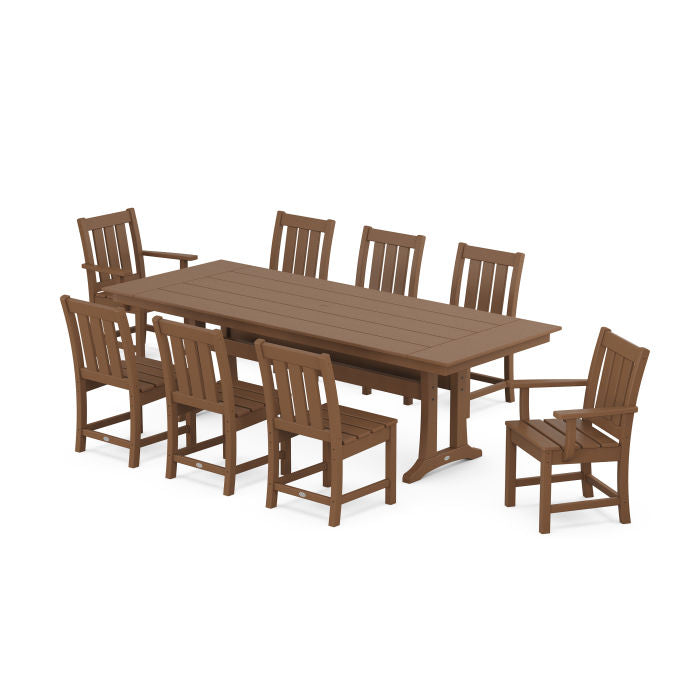 POLYWOOD Oxford 9-Piece Farmhouse Dining Set with Trestle Legs FREE SHIPPNG