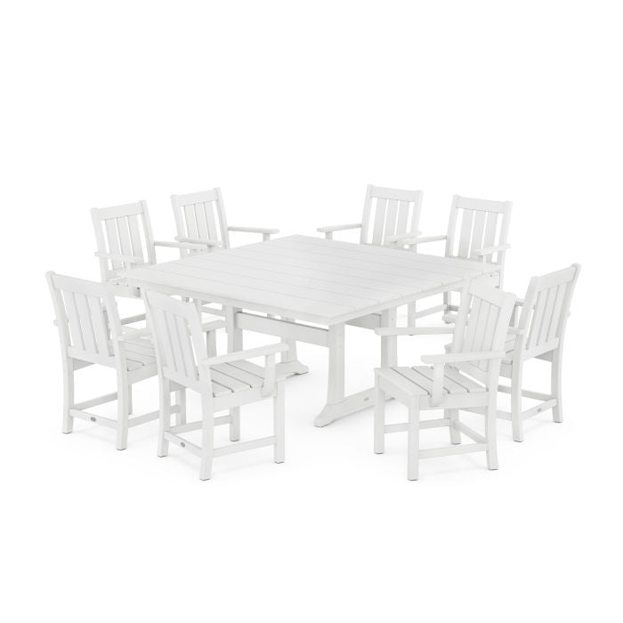 POLYWOOD Oxford 9-Piece Square Farmhouse Dining Set with Trestle Legs FREE SHIPPING