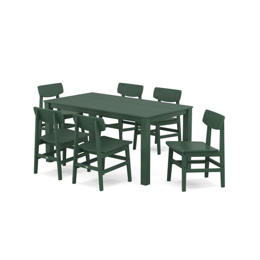 POLYWOOD - Modern Studio Urban Chair 7-Piece Parsons Table Dining Set - FREE SHIPPING