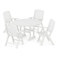 POLYWOOD    Nautical Folding Chair 5-Piece Round Farmhouse Dining Set   FREE SHIPPING