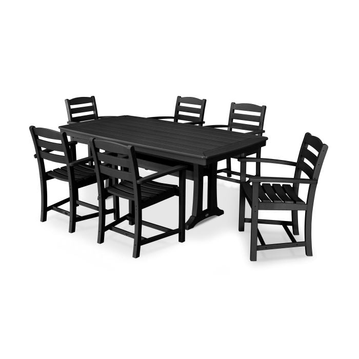 POLYWOOD La Casa Café 7-Piece Arm Chair Dining Set with Trestle Legs FREE SHIPPING
