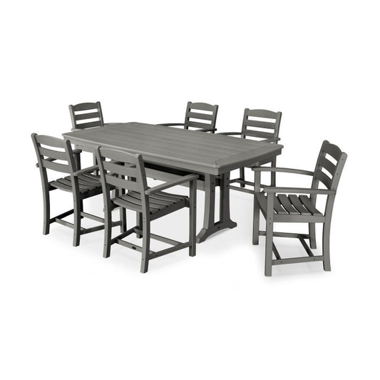Polywood - La Casa Café 7-Piece Arm Chair Dining Set with Trestle Legs - FREE SHIPPING