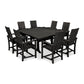 POLYWOOD Modern Adirondack 9-Piece Farmhouse Trestle Dining Set FREE SHIPPING