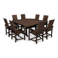 POLYWOOD Modern Adirondack 9-Piece Farmhouse Trestle Dining Set FREE SHIPPING