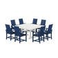 POLYWOOD Modern Adirondack 9-Piece Farmhouse Trestle Dining Set FREE SHIPPING