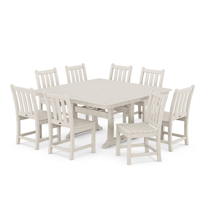 POLYWOOD Traditional Garden 9-Piece Nautical Trestle Dining Set FREE SHIPPING