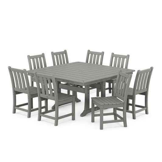 POLYWOOD Traditional Garden 9-Piece Nautical Trestle Dining Set FREE SHIPPING