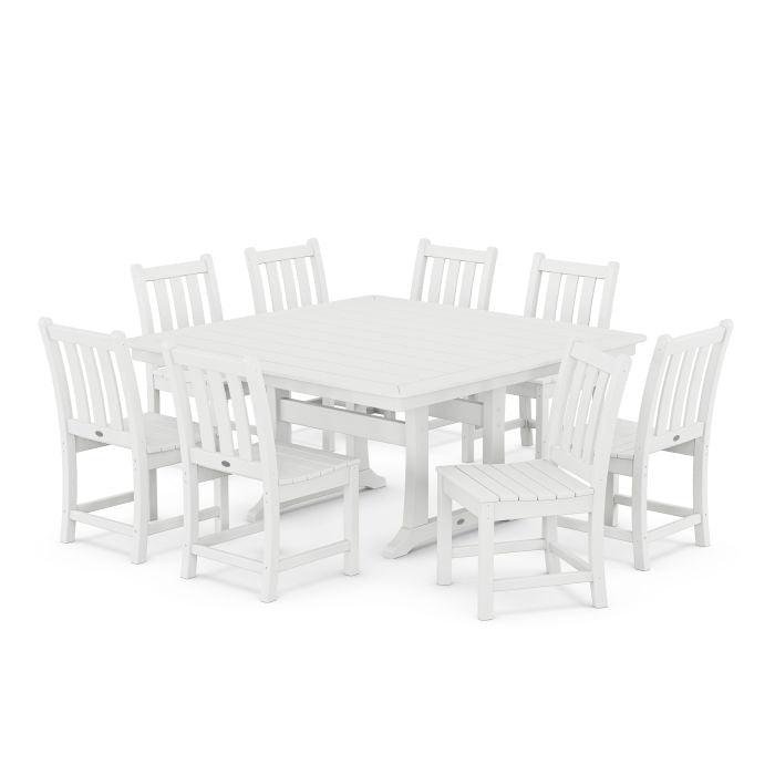 POLYWOOD Traditional Garden 9-Piece Nautical Trestle Dining Set FREE SHIPPING
