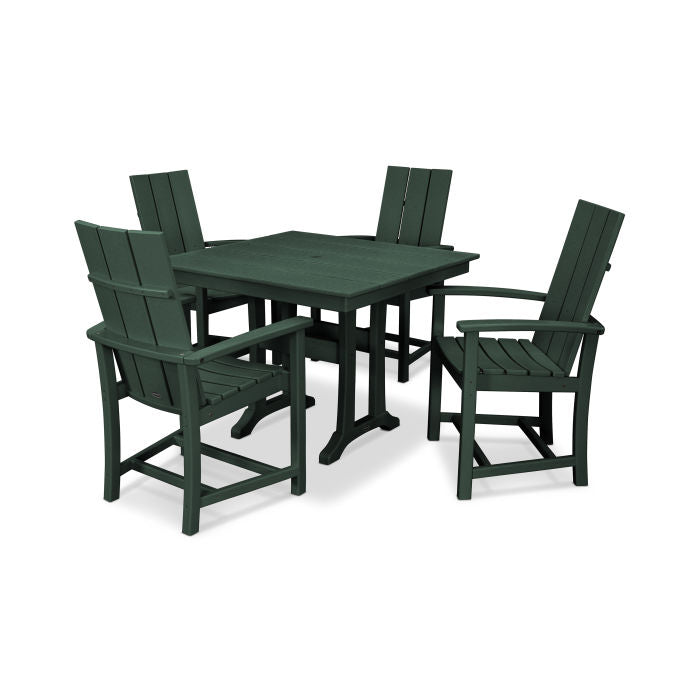 POLYWOOD Modern Adirondack 5-Piece Farmhouse Trestle Dining Set FREE SHIPPING