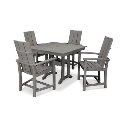 POLYWOOD Modern Adirondack 5-Piece Farmhouse Trestle Dining Set FREE SHIPPING
