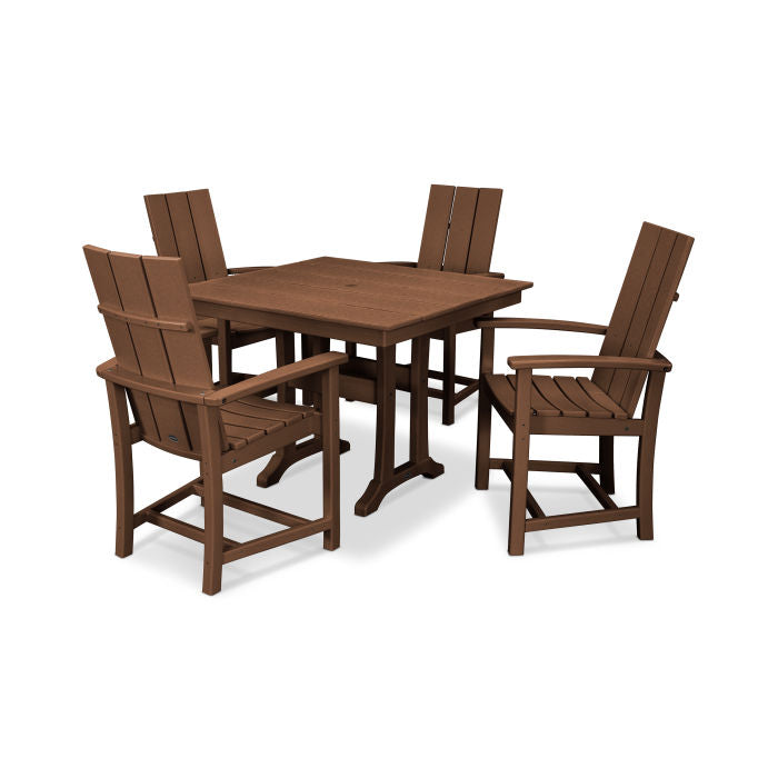 POLYWOOD Modern Adirondack 5-Piece Farmhouse Trestle Dining Set FREE SHIPPING