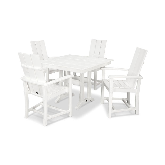 POLYWOOD Modern Adirondack 5-Piece Farmhouse Trestle Dining Set FREE SHIPPING
