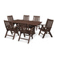POLYWOOD Vineyard Folding Chair 7-Piece Farmhouse Dining Set with Trestle Legs FREE SHIPPING