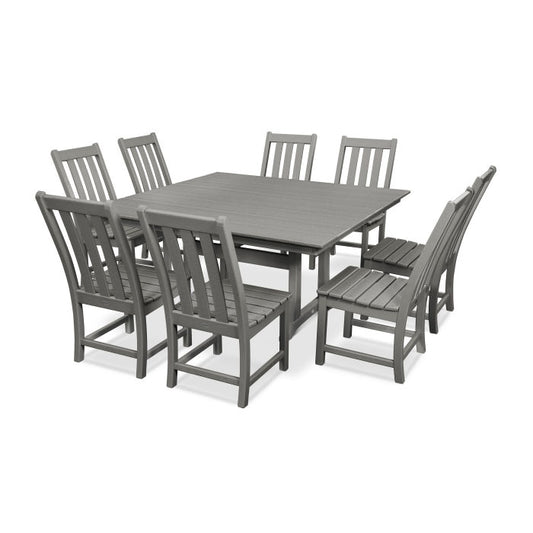 Polywood - Vineyard 9-Piece Farmhouse Trestle Dining Set - FREE SHIPPING