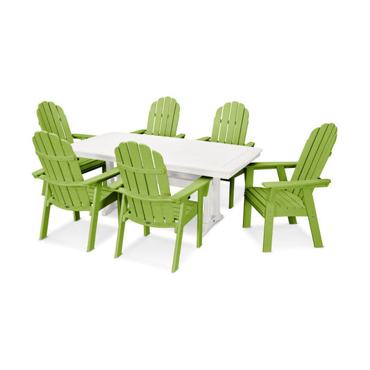 POLYWOOD - Vineyard Curveback Adirondack 7-Piece Dining Set with Trestle Legs - FREE SHIPPING