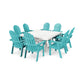 POLYWOOD Vineyard Curve back Adirondack 9-Piece Nautical Trestle Dining Set FREE SHIPPING