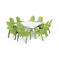 POLYWOOD Vineyard Curve back Adirondack 9-Piece Nautical Trestle Dining Set FREE SHIPPING